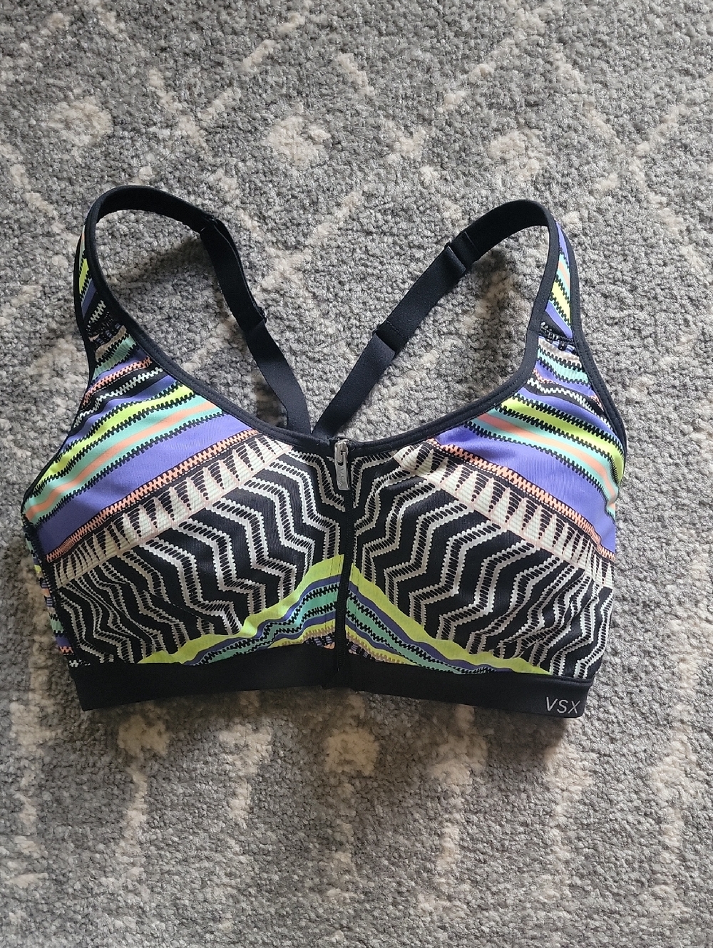 Victoria's Secret VSX Super Supportive Front-Zip and Underwire Sports Bra 36D
